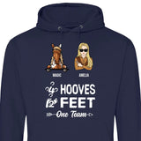 4 Hooves 2 Feet 1 Team - Customizable Hoodie