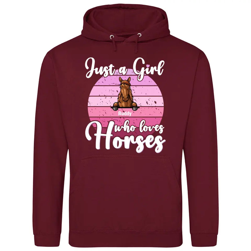 Just a girl who loves horses Personalized Hoodie Gallupa