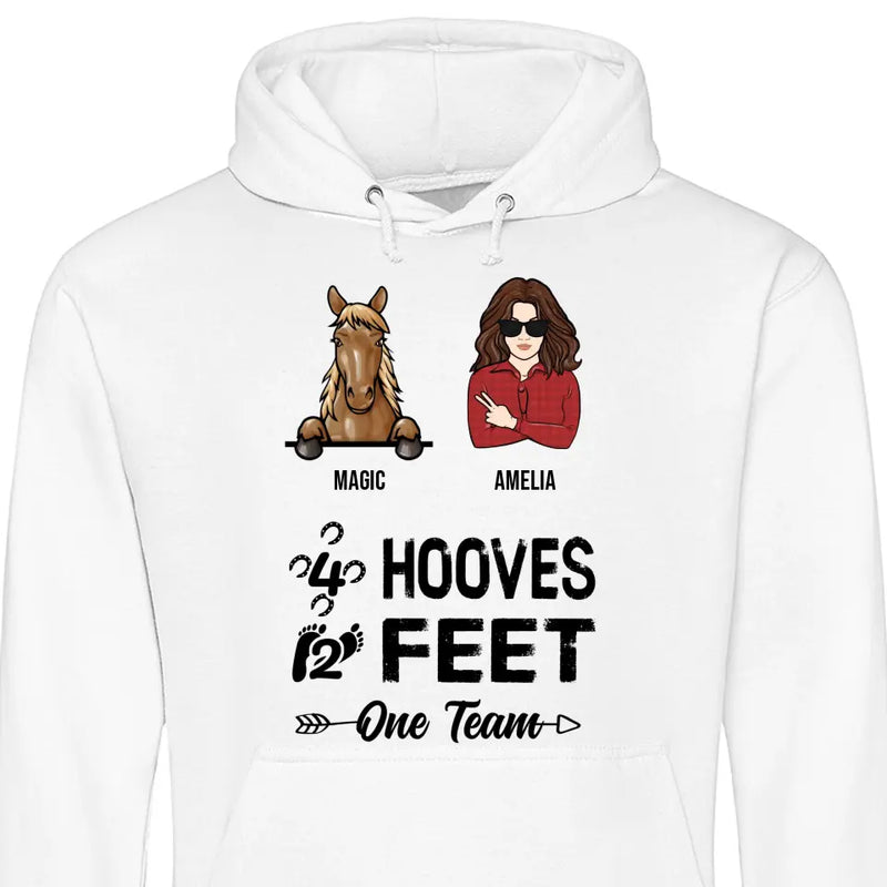 4 Hooves 2 Feet 1 Team - Personalized Hoodie