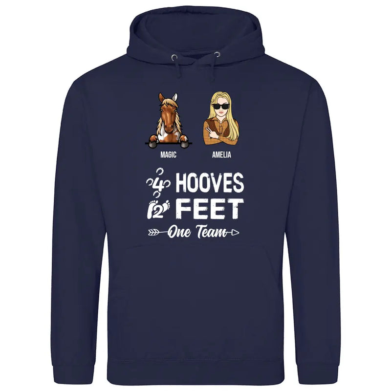 4 Hooves 2 Feet 1 Team - Personalized Hoodie