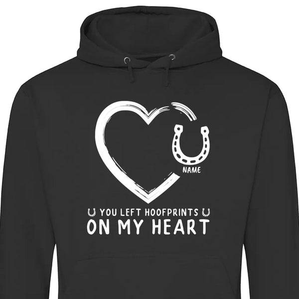 Hoofprints On My Heart - Personalized Hoodie