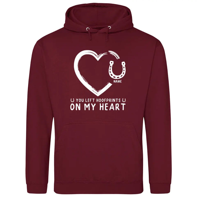 Hoofprints On My Heart - Personalized Hoodie