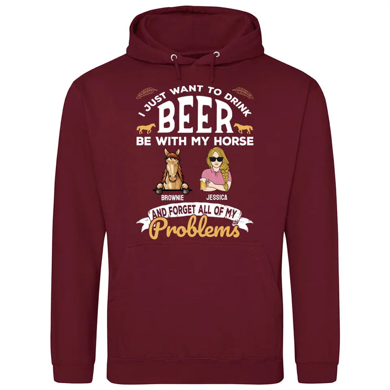 I just want to drink beer - Personalized Hoodie