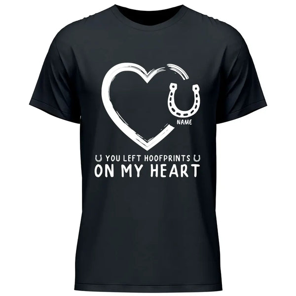 Hoofprints On My Heart - Personalized Tshirt
