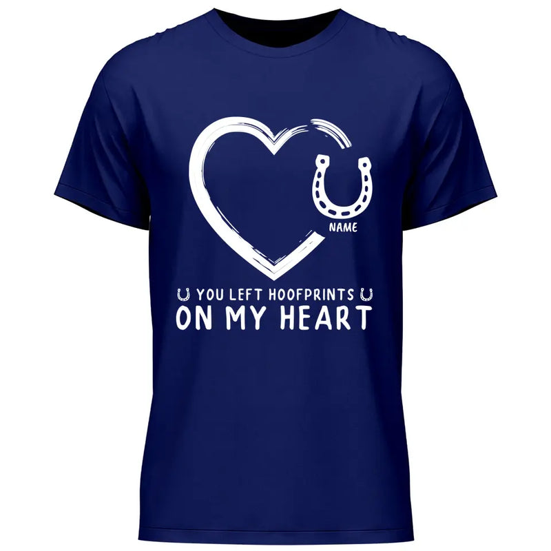 Hoofprints On My Heart - Personalized Tshirt