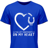 Hoofprints On My Heart - Personalized Tshirt