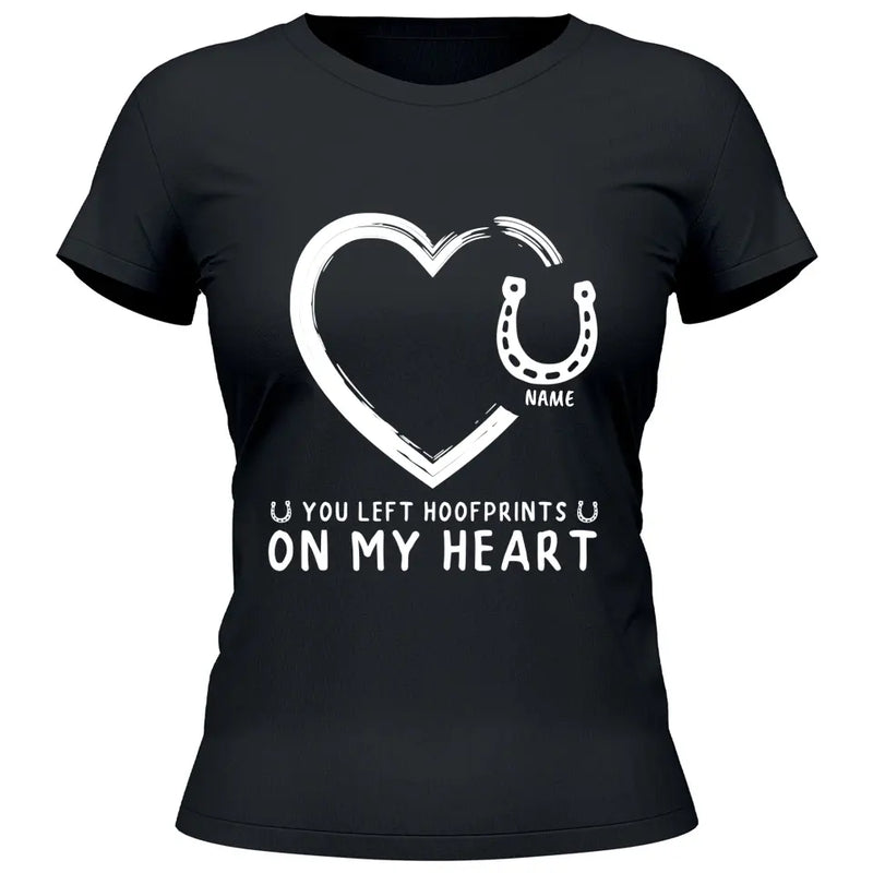 Hoofprints On My Heart - Personalized Tshirt