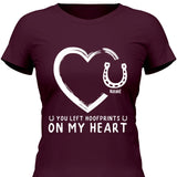 Hoofprints On My Heart - Personalized Tshirt