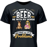 I just want to drink beer - Personalized Tshirt